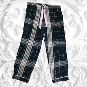 Victoria's Secret Blue Lilac Metallic Silver Plaid Lounge Pants Size Medium